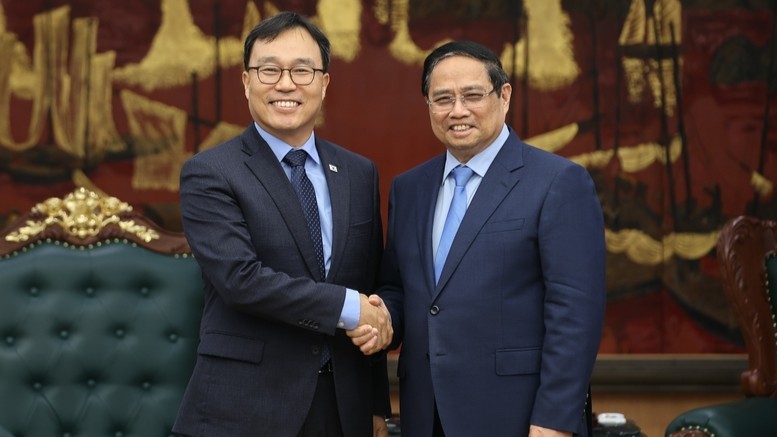 Thủ tướng Phạm Minh Chính tiếp Đại sứ Hàn Quốc - Ảnh: VGP/Nhật Bắc