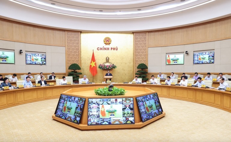 Ngày 4/4, Thủ tướng Chính phủ Phạm Minh Chính chủ trì phiên họp Chính phủ thường kỳ tháng 3/2026 và Hội nghị trực tuyến Chính phủ với địa phương g - Ảnh: VGP