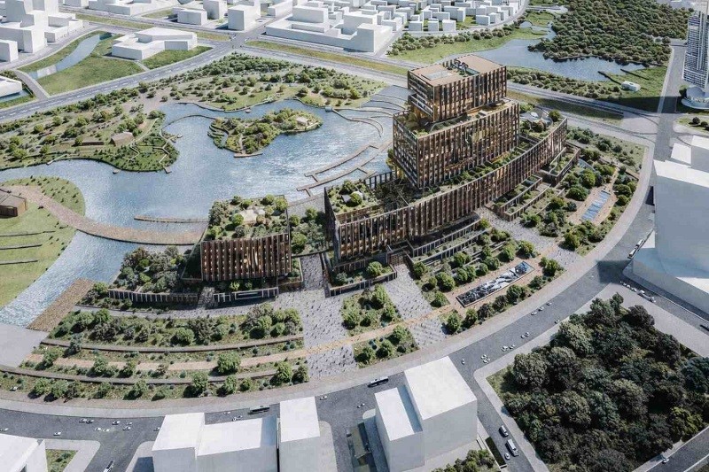 Phối cảnh Khu Trung tâm Chính trị - Hành chính - Văn hóa và Công viên Hồ trung tâm tại Khu đô thị mới Thủ Thiêm