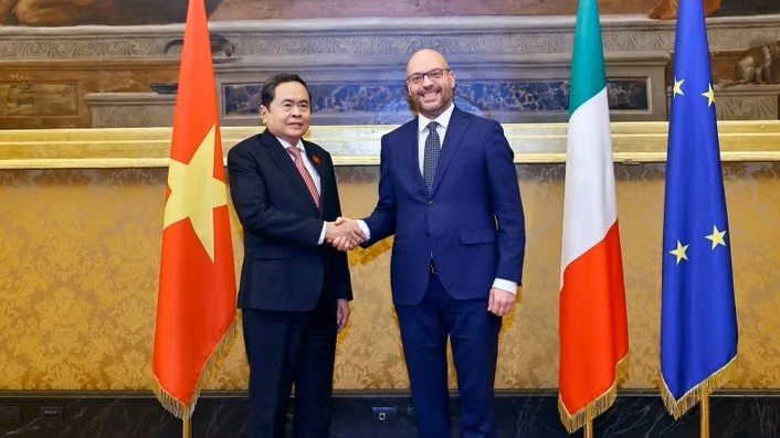 Chủ tịch Quốc hội Trần Thanh Mẫn hội đàm với Chủ tịch Hạ viện Italia 