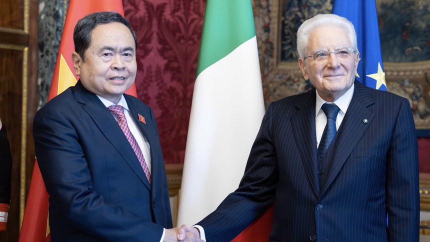 Chủ tịch Quốc hội Trần Thanh Mẫn hội kiến Tổng thống Italia Sergio Mattarella.