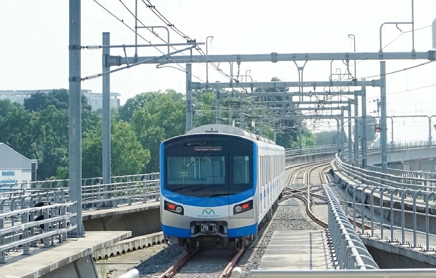Một đoạn tuyến metro Bến Thành - Suối Tiên.