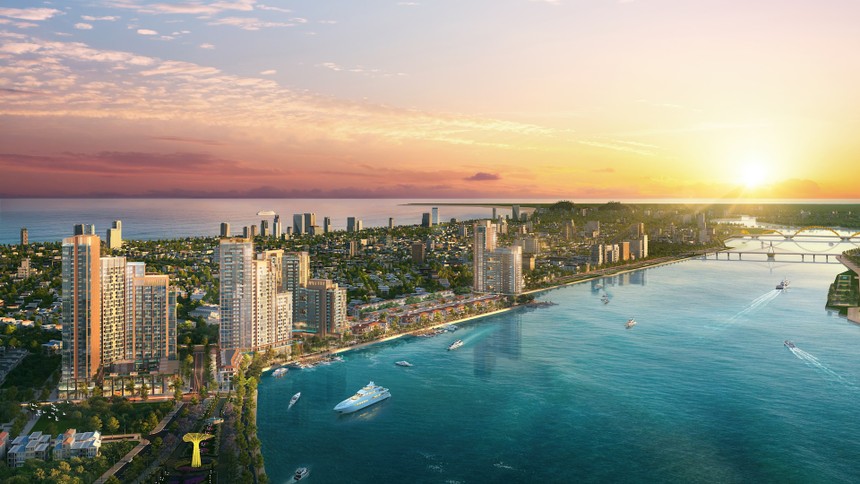 Tòa tháp cuối cùng của quần thể Sun Symphony Residence chính thức ra mắt, nâng tầm diện mạo đô thị bên dòng Hàn Giang. Ảnh: Sun Property. 