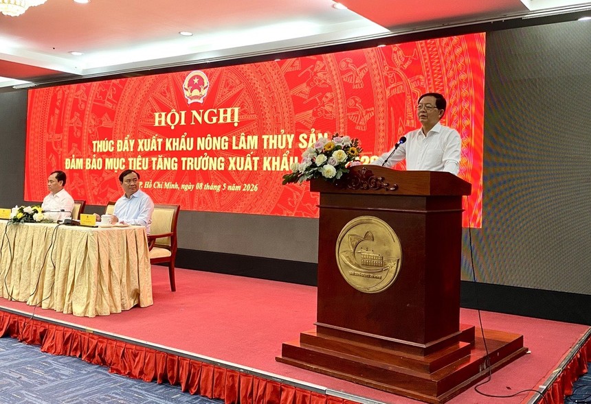 Phó Thủ tướng Chính phủ Hồ Quốc Dũng phát biểu tại Hội nghị thúc đẩy xuất khẩu nông lâm thủy sản đảm bảo mục tiêu tăng trưởng xuất khẩu năm 2026.