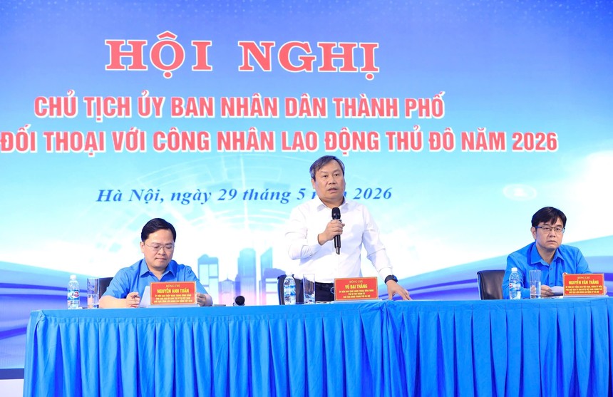 Chủ tịch UBND TP. Hà Nội Vũ Đại Thắng phát biểu tại hội nghị.
