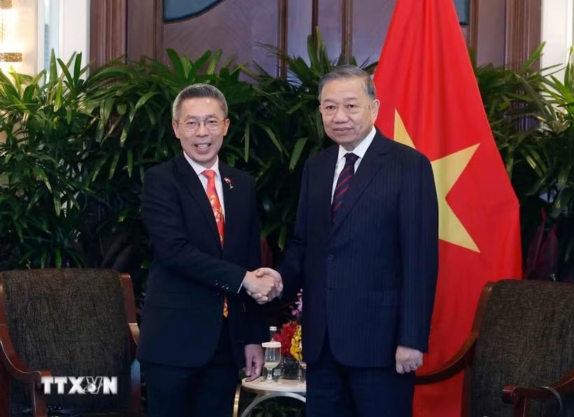 Tổng Bí thư, Chủ tịch nước Tô Lâm tiếp ông Jonathan Yap, Tổng giám đốc Tập đoàn CapitaLand. (Ảnh: Thống Nhất/TTXVN)