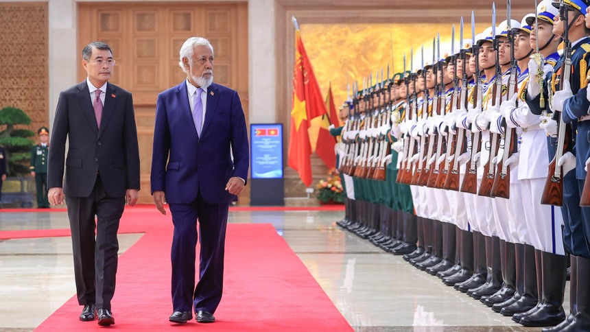 Thủ tướng Lê Minh Hưng chủ trì lễ đón chính thức Thủ tướng Timor-Leste 