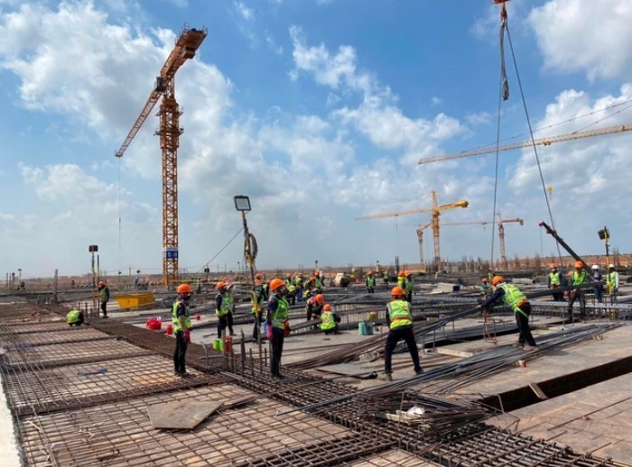 Thi công xây dựng sân bay Long Thành.