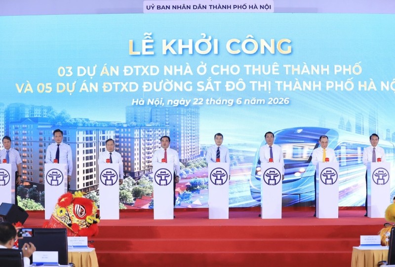 Hà Nội khởi công đồng thời 5 tuyến đường sắt đô thị và 3 dự án nhà ở cho thuê 