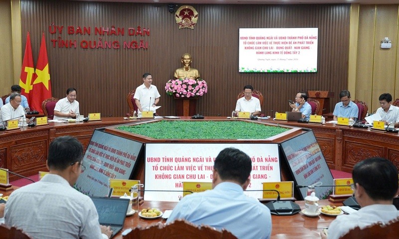 UBND TP Đà Nẵng và UBND tỉnh Quảng Ngãi tổ chức làm việc về thực hiện Đề án phát triển liên kết không gian Chu Lai - Dung Quất - Nam Giang - Hành lang kinh tế Đông Tây 2. 