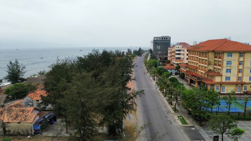 Khu vực đường Trương Pháp và bãi biển Nhật Lệ, tỉnh Quảng Trị. Ảnh: Ngọc Tân
