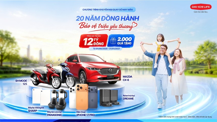 Dai-ichi Life Việt Nam triển khai chương trình khuyến mại “20 năm đồng hành bảo vệ triệu yêu thương”
