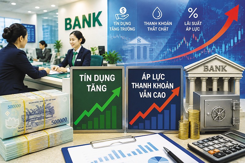 Trong nửa đầu năm, tín dụng tăng cao hơn huy động vốn, gây áp lực lên mặt bằng lãi suất
