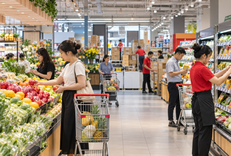 Thị trường nội địa duy trì sức mua tích cực, tiếp tục trở thành điểm tựa quan trọng cho tăng trưởng kinh tế Hà Nội. Ảnh minh họa.