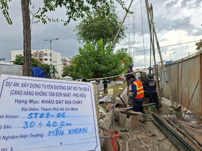 Khoan khảo sát địa chất tuyến Metro số 6 