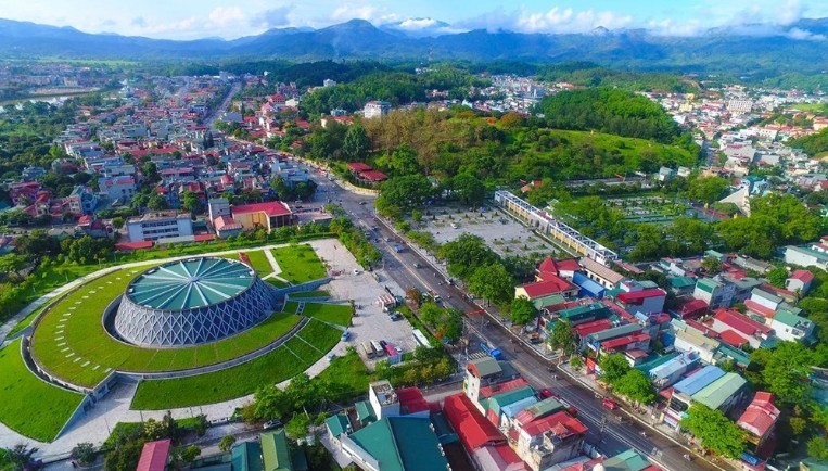 Điện Biên nhìn từ trên cao.