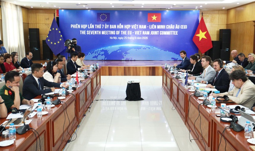 Phiên họp lần thứ 7 Ủy ban hỗn hợp Việt Nam-EU. (Ảnh: An Đăng/TTXVN)