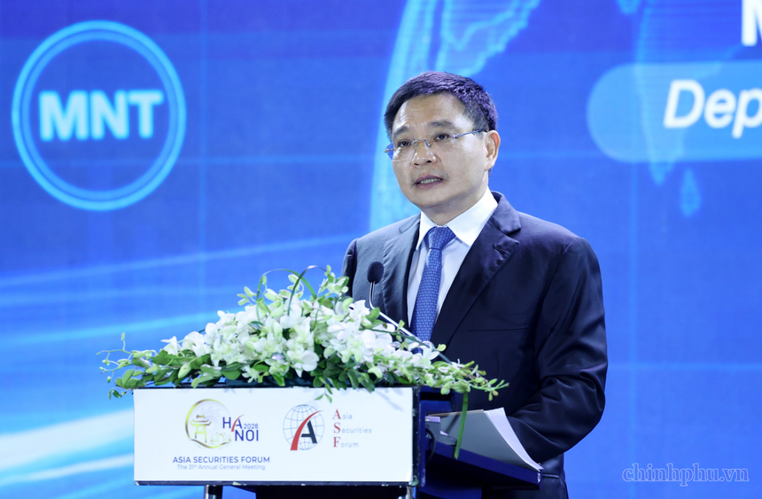 Phó Thủ tướng Nguyễn Văn Thắng phát biểu khai mạc Hội nghị thường niên Diễn đàn Chứng khoán châu Á (ASF) lần thứ 31- Ảnh chinhphu.vn/Đức Tuân