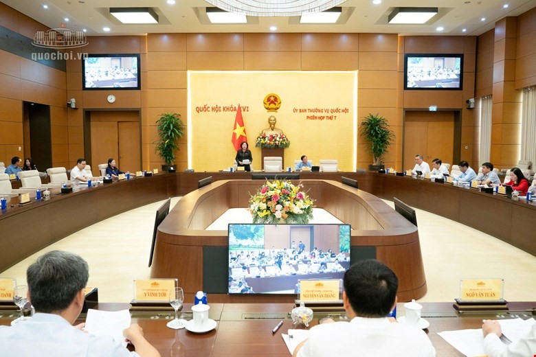 Phó chủ tịch Quốc hội Nguyễn Thị Hồng điều hành phiên thảo luận - Ảnh: QH. 