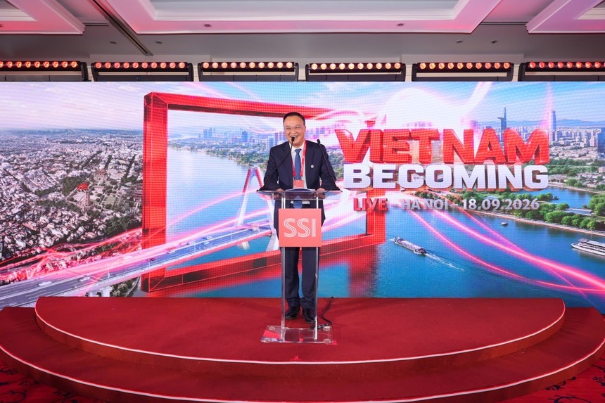 Ông Bùi Hoàng Hải, Phó chủ tịch Ủy ban Chứng khoán Nhà nước phát biểu tại sự kiện