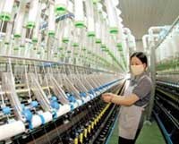 Dây chuyền kéo sợi Nhà máy sợi Thiên Nam II.
