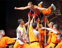 Một màn biểu diễn võ thuật của các sư Thiếu Lâm. Ảnh:whatonxiamen.com