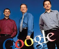 Bộ 3 lãnh đạo của Google: Larry Page, Eric Schmidt, và Sergey Brin