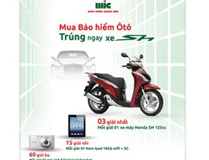 Mua bảo hiểm vật chất xe ô tô trúng xe máy SH