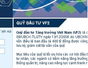 Trình kế hoạch giải thể quỹ VF2