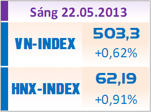 Phiên sáng 22/5: Tiền đổ sang sàn HNX